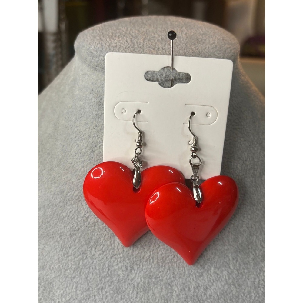 Chunky Heart Dangle Earrings